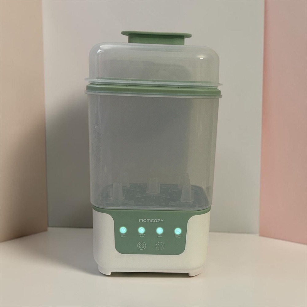 Momcozy BS04 Bottle Sterilizer and Dryer 4-in-1 Sage Green White 800W